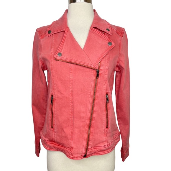 Stitch Fix l Liverpool Bradford Moto Denim Jacket in Coral Fins, Small - Picture 9 of 12